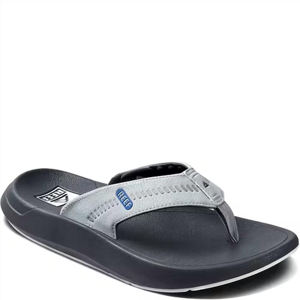 NEW REEF men's swellsole cruiser flip flops in grey/light grey/blue